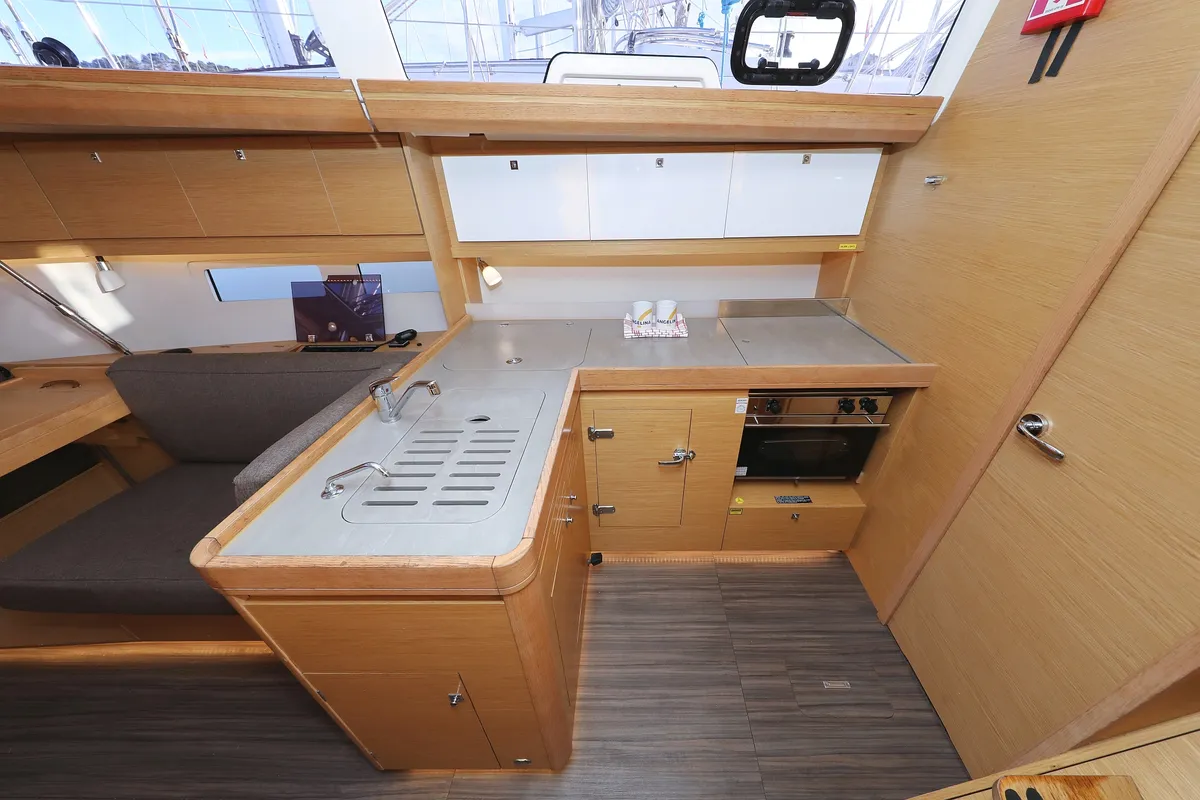 Galley of Belle Epoque, a Dufour 412 GL sailboat at Grad Biograd na Moru, Croatia