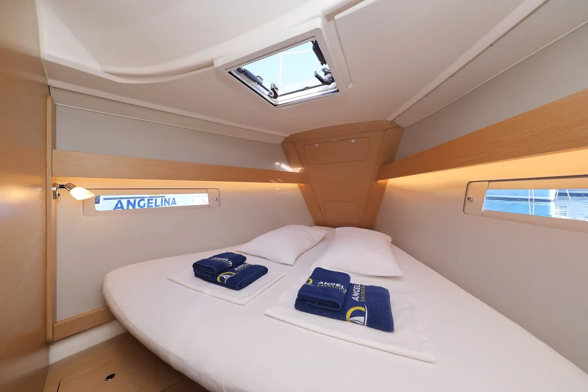 Cabin on Belle Epoque, a Dufour 412 GL sailboat at Grad Biograd na Moru, Croatia