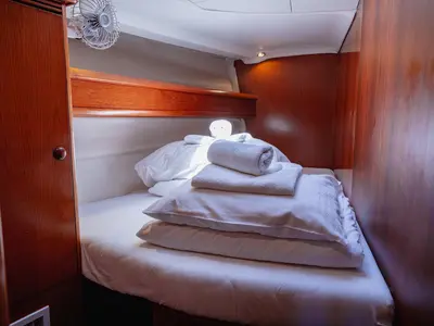 Cabin on Živa, a Jeanneau Sun Odyssey 49 sailboat at Seget Donji, Croatia