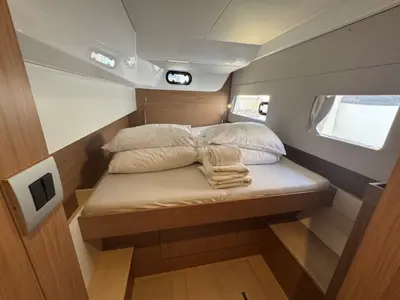 Cabin on Voyager 1532/2025, a Bali Catsmart catamaran at Palma de Mallorca, Spain
