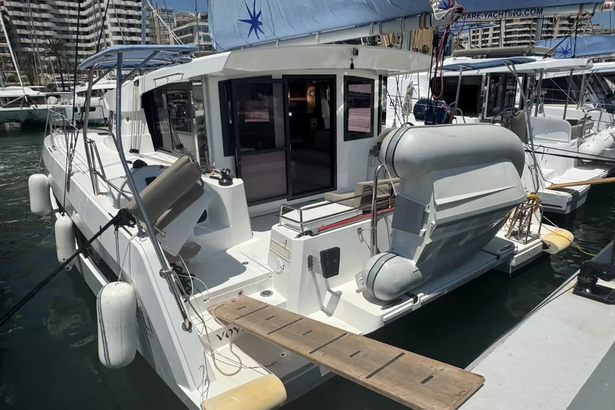 Exterior view of Voyager 1532/2025, a Bali Catsmart catamaran at Palma de Mallorca, Spain