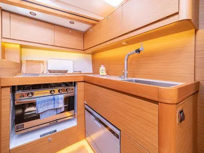 Galley of Zephyrus, a Dufour 520 GL - 3. cab sailboat at Primošten, Croatia