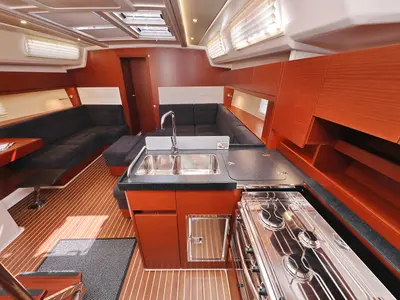 Galley of Janka, a Hanse 458 sailboat at Dubrovnik, Croatia