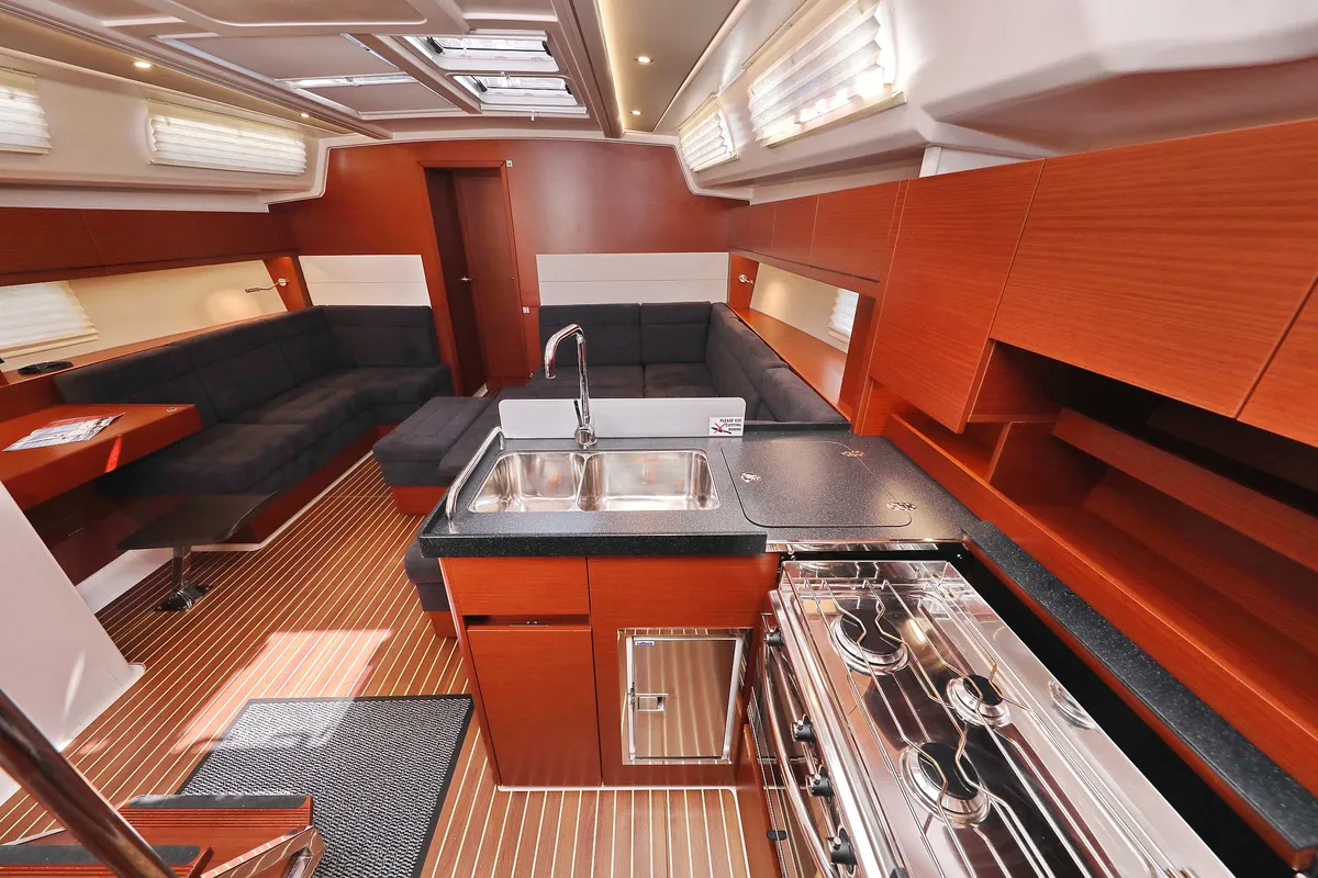 Galley of Janka, a Hanse 458 sailboat at Dubrovnik, Croatia