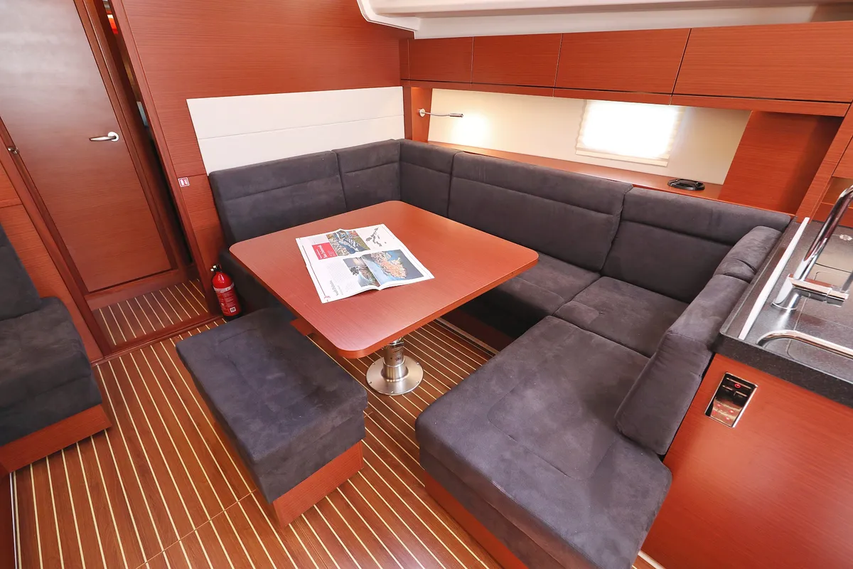 Salon of Janka, a Hanse 458 sailboat at Dubrovnik, Croatia