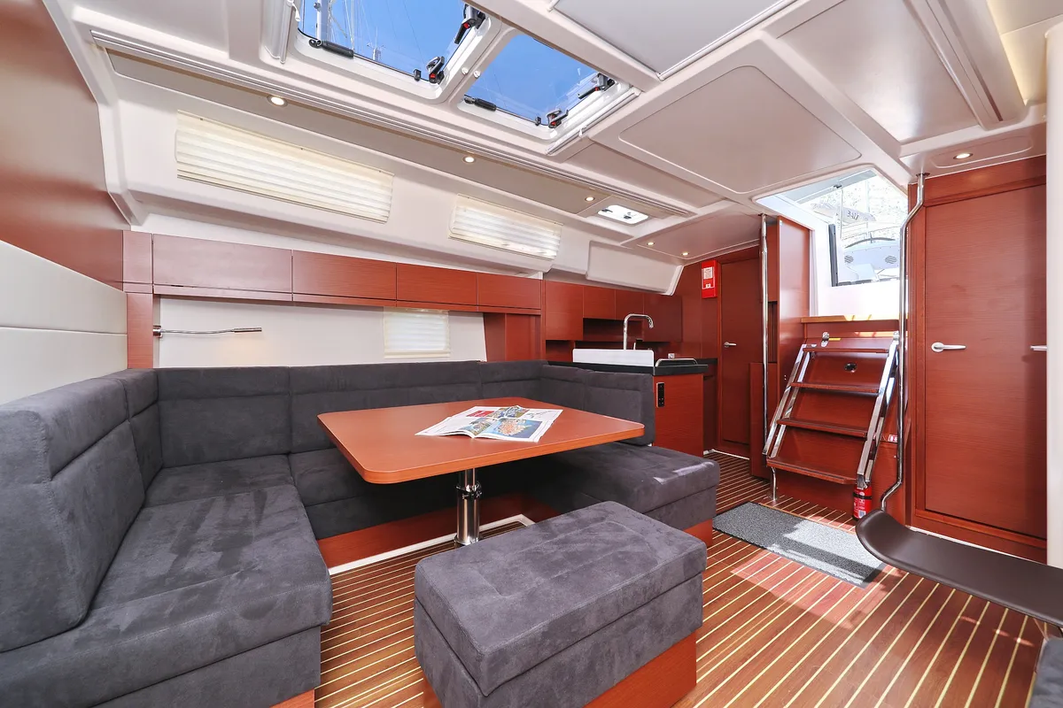 Salon of Janka, a Hanse 458 sailboat at Dubrovnik, Croatia