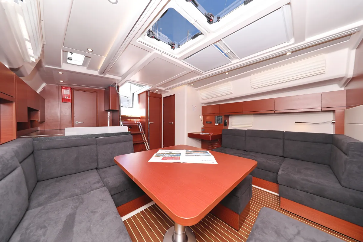 Salon of Janka, a Hanse 458 sailboat at Dubrovnik, Croatia