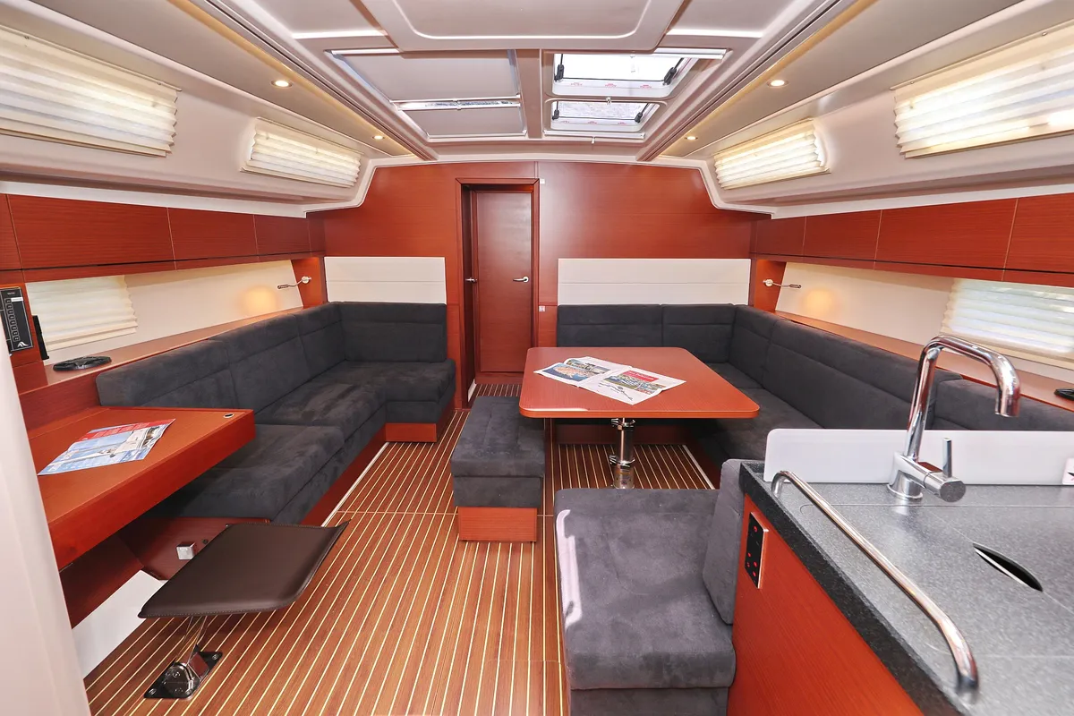 Salon of Janka, a Hanse 458 sailboat at Dubrovnik, Croatia