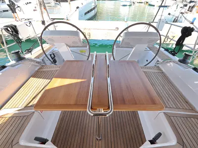 Deck of Janka, a Hanse 458 sailboat at Dubrovnik, Croatia