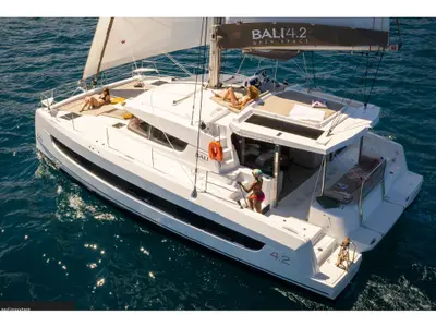 Knot So Fast, a Bali 4.2 catamaran at Volos Municipality, Greece
