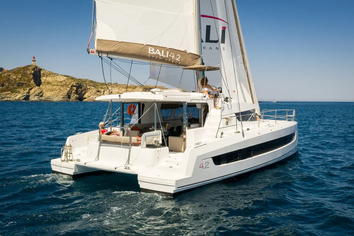 Knot So Fast, a Bali 4.2 catamaran at Volos Municipality, Greece