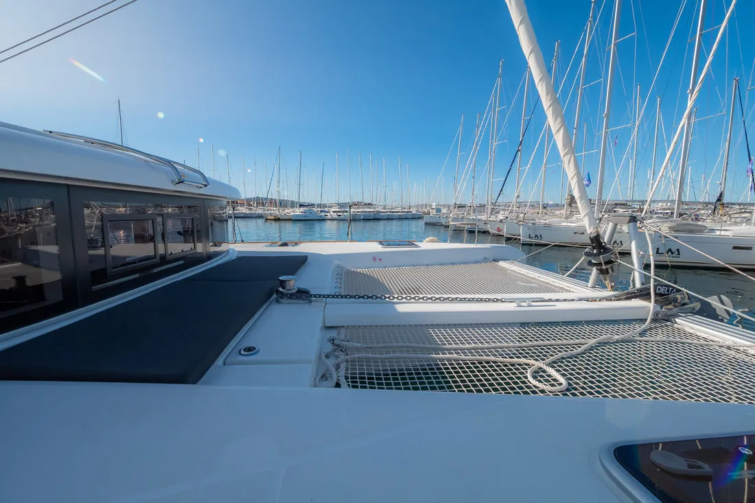 Deck of Sail Away, a Lagoon 40 catamaran at Grad Biograd na Moru, Croatia