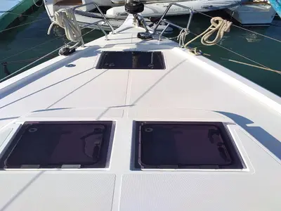 Deck of Northern Star, a Bavaria C45 sailboat at Baan Salak Phet, Thailand
