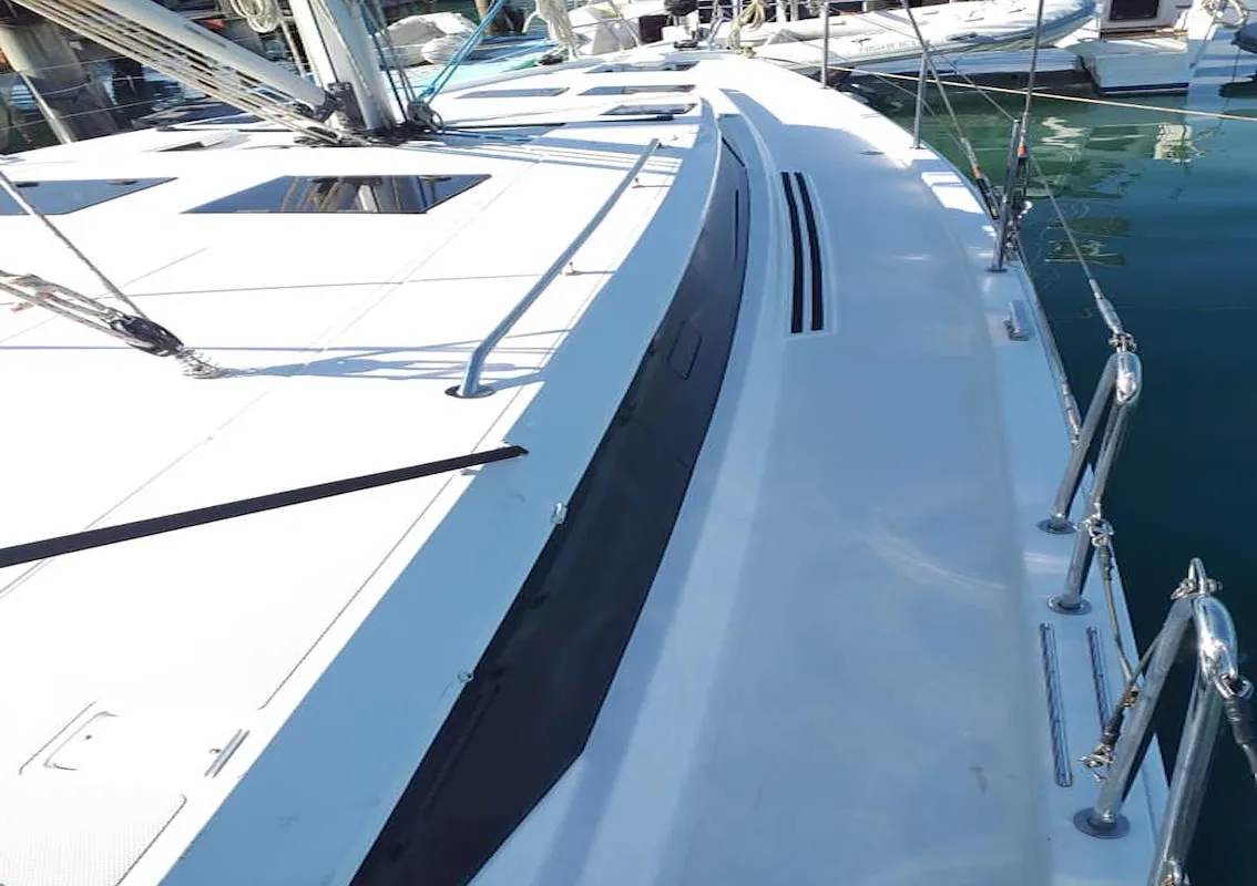 Deck of Northern Star, a Bavaria C45 sailboat at Baan Salak Phet, Thailand