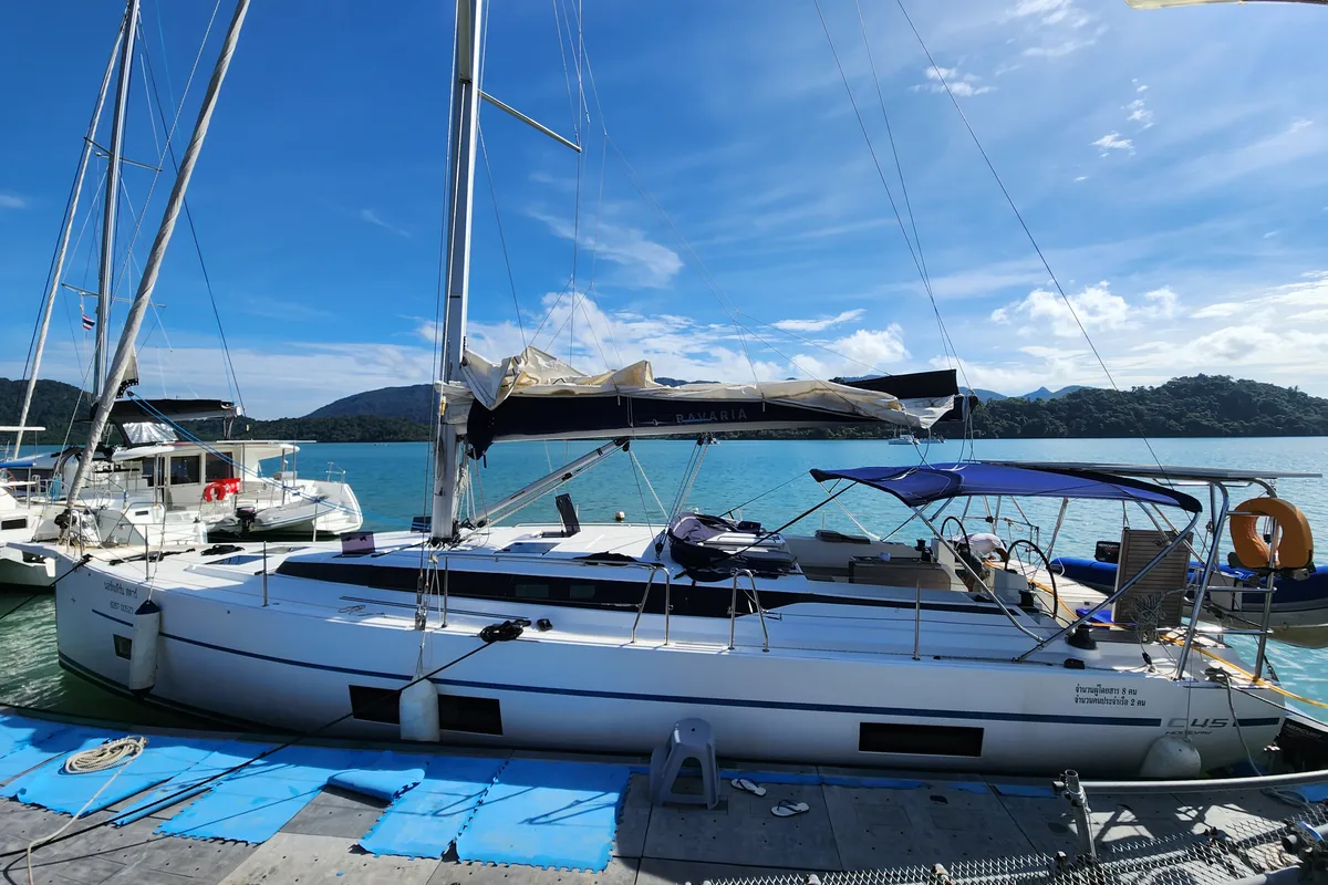 Exterior view of Northern Star, a Bavaria C45 sailboat at Baan Salak Phet, Thailand