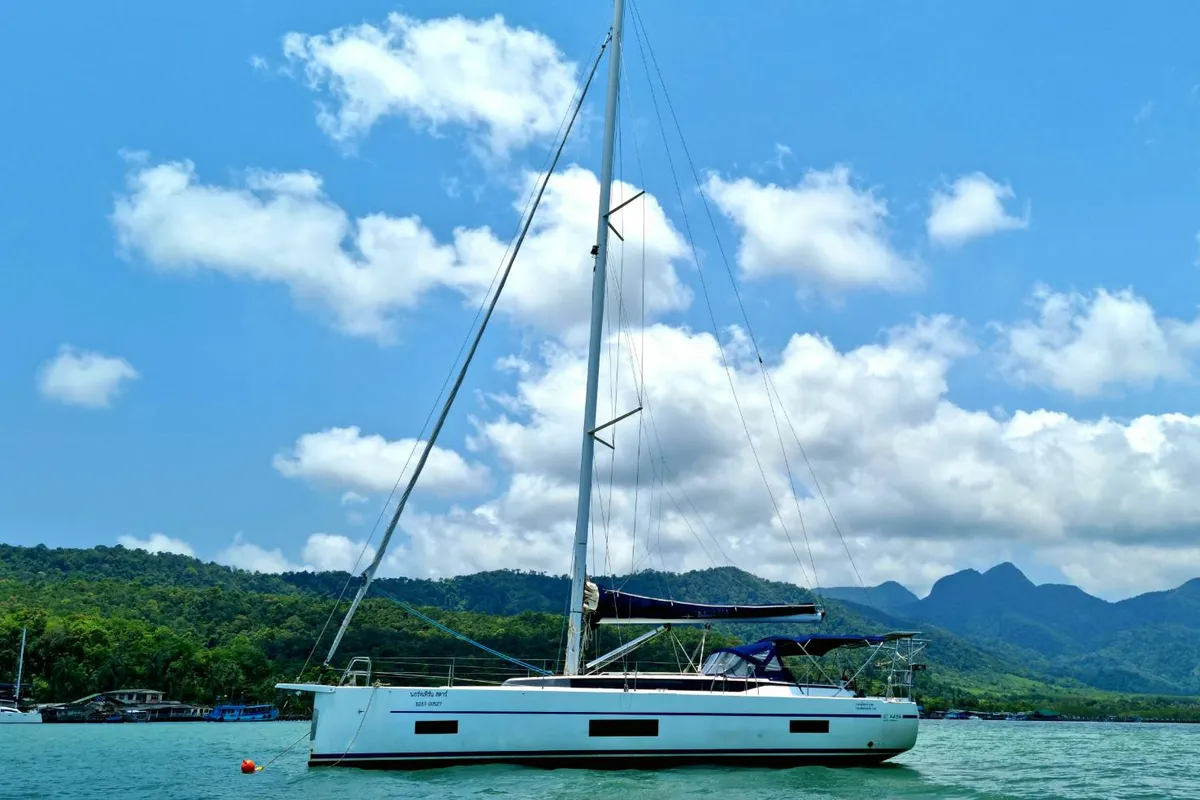 Exterior view of Northern Star, a Bavaria C45 sailboat at Baan Salak Phet, Thailand