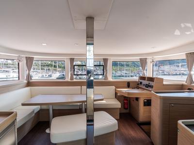 Salon of Sirius - Comfort Line, a Lagoon 42 catamaran at Castellammare del Golfo, Italy