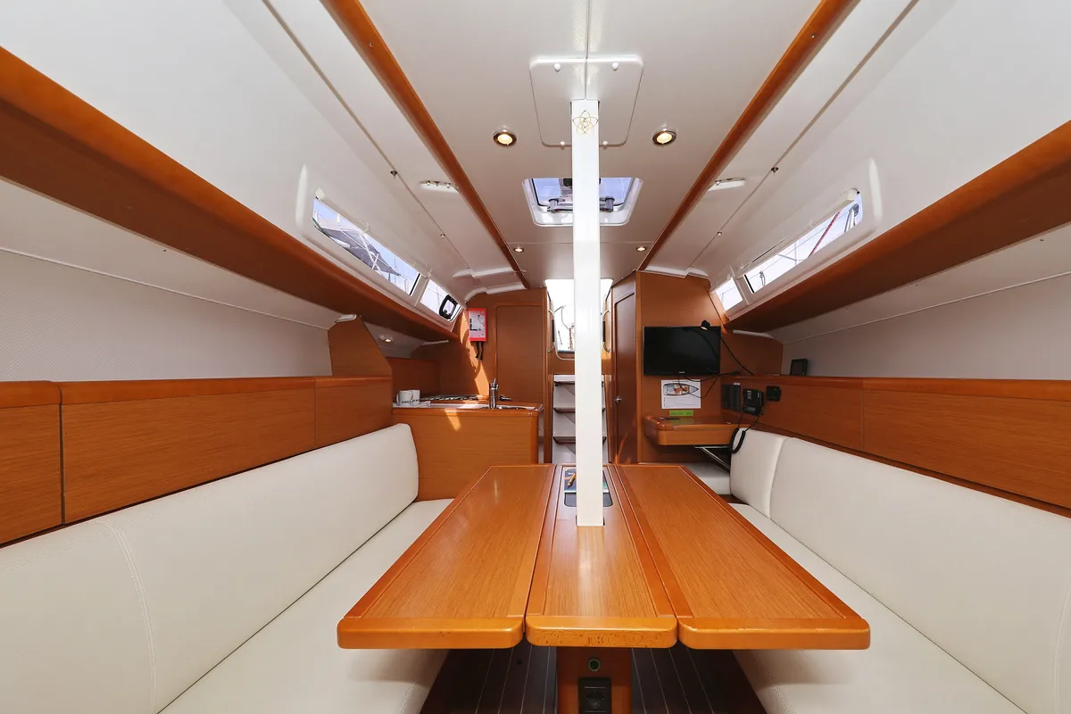 Salon of Cosma, a Jeanneau Sun Odyssey 33i sailboat at Grad Biograd na Moru, Croatia