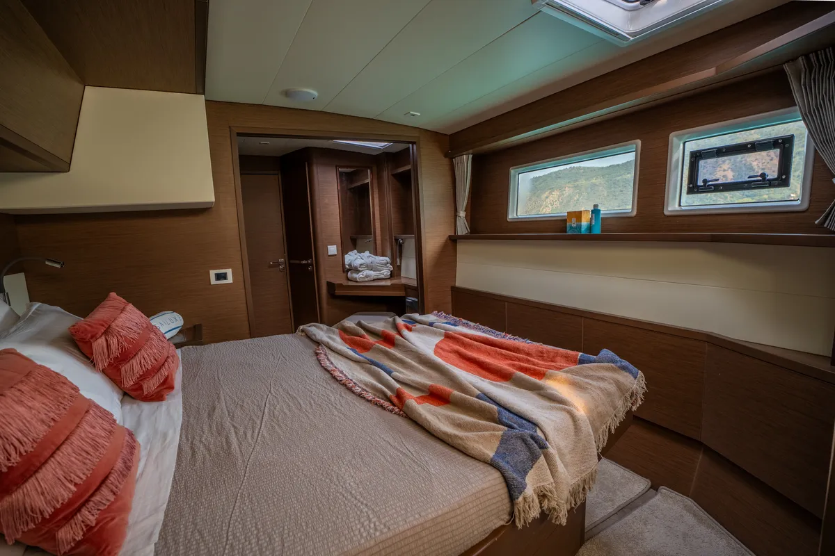 Cabin on Fico - Premium line , a Lagoon 52F catamaran at Tonnarella, Italy