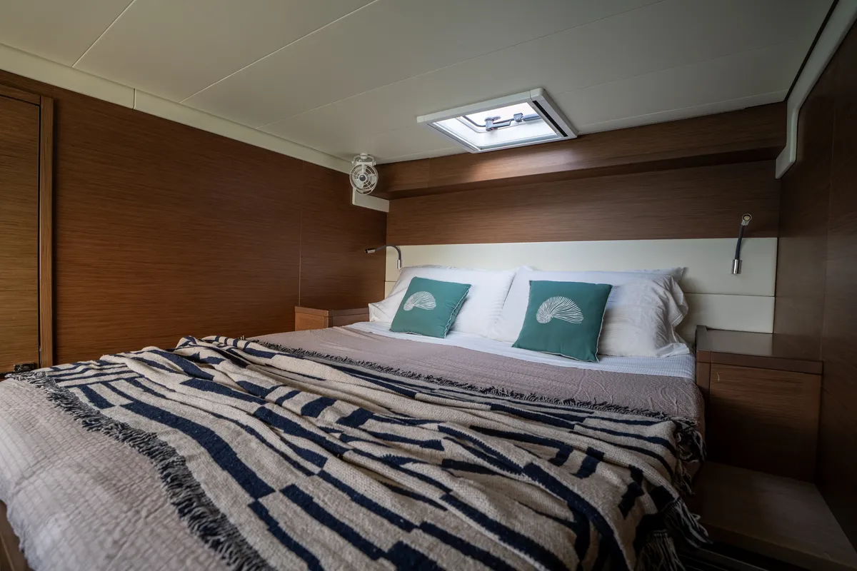 Cabin on Fico - Premium line , a Lagoon 52F catamaran at Tonnarella, Italy