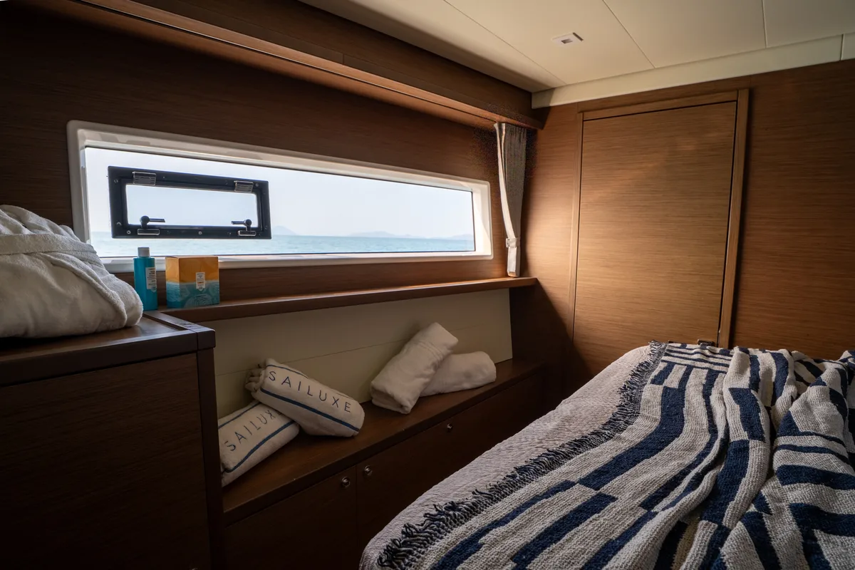 Cabin on Fico - Premium line , a Lagoon 52F catamaran at Tonnarella, Italy