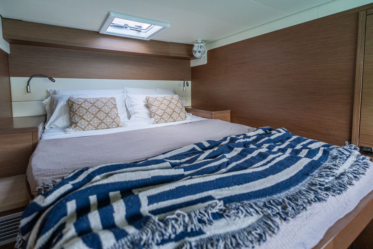 Cabin on Fico - Premium line , a Lagoon 52F catamaran at Tonnarella, Italy