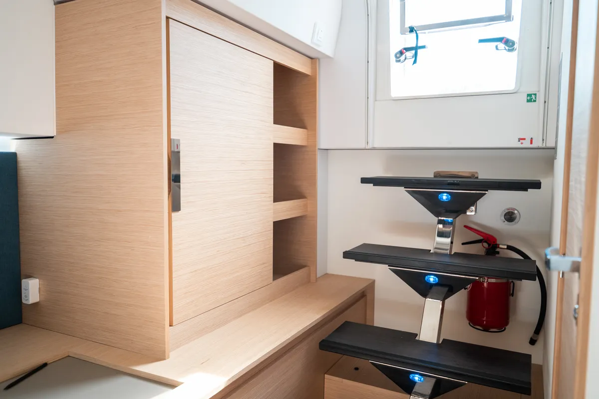 Deck of Tranquillity II, a Fountaine Pajot Aura 51 catamaran at Grand Anse, Grenada