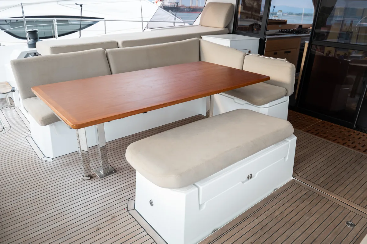 Deck of Tranquillity II, a Fountaine Pajot Aura 51 catamaran at Grand Anse, Grenada