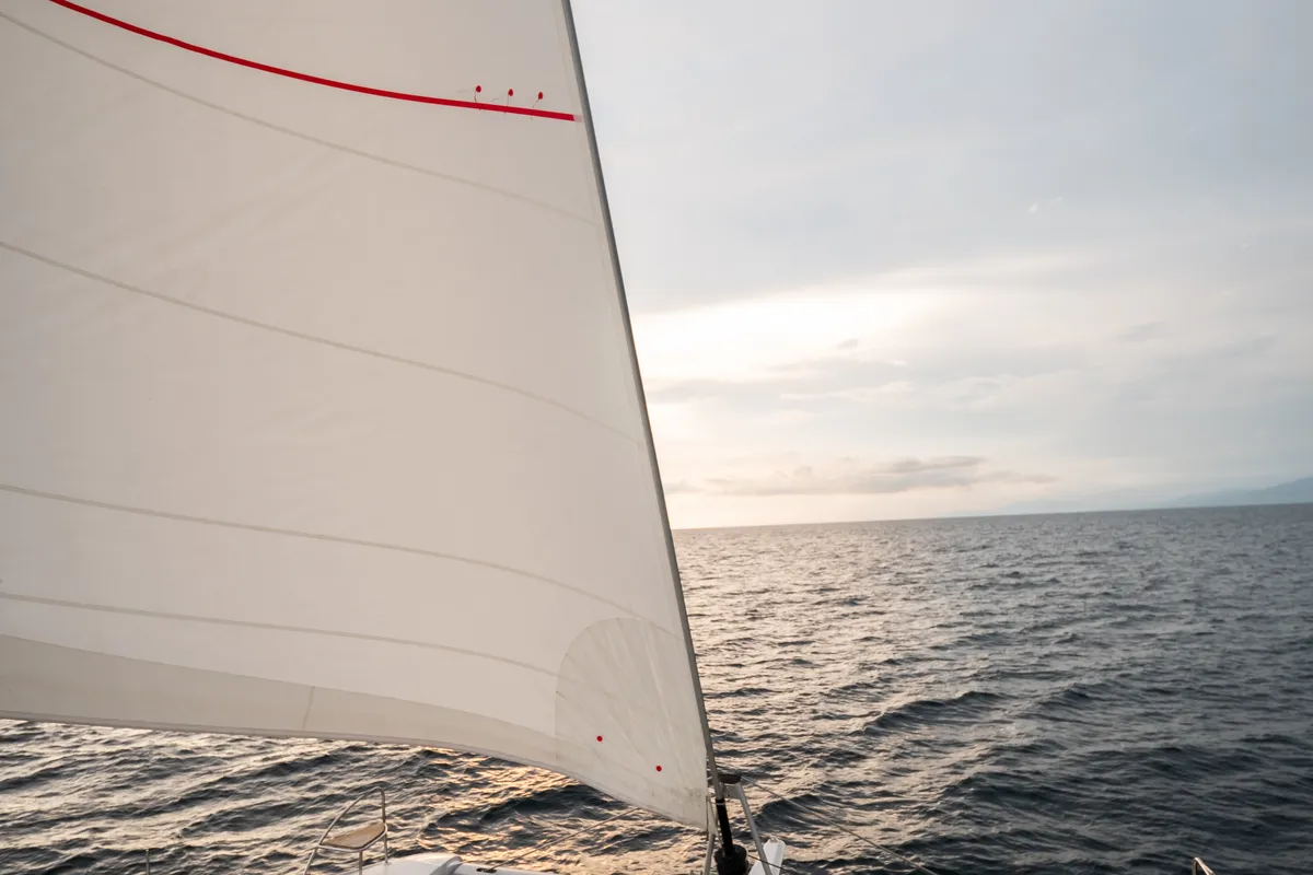 Deck of Tranquillity II, a Fountaine Pajot Aura 51 catamaran at Grand Anse, Grenada