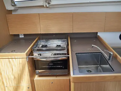Cabin on Mici, a Beneteau Oceanis 38.1 sailboat at Biograd na Moru, Croatia