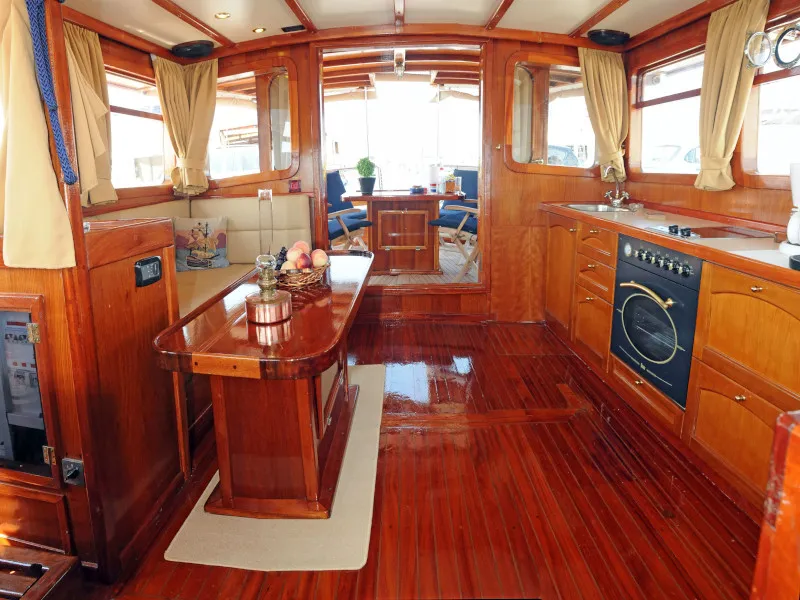 Salon of Aegeas, a Gulet Motor sailer sailboat at Athens, Greece
