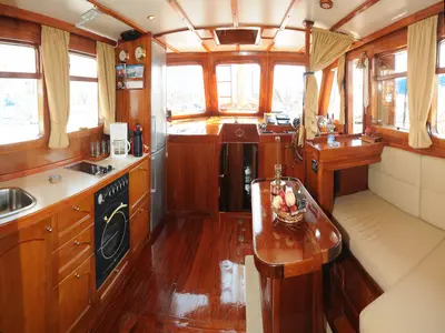 Galley of Aegeas, a Gulet Motor sailer sailboat at Athens, Greece