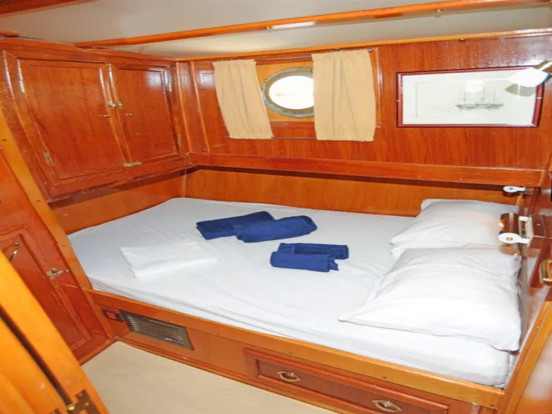 Cabin on Aegeas, a Gulet Motor sailer sailboat at Athens, Greece