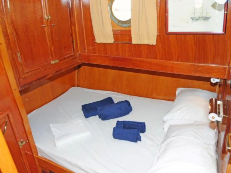 Cabin on Aegeas, a Gulet Motor sailer sailboat at Athens, Greece