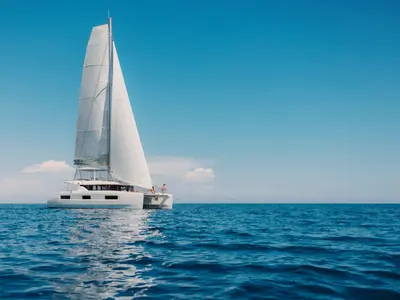 Vanesa, a Lagoon 46 Iconic catamaran at Roche Caiman, Seychelles