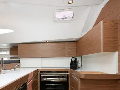 Galley of Mojito, a Elan Impression 50 sailboat at Zadar, Croatia