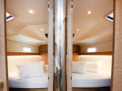 Cabin on Mojito, a Elan Impression 50 sailboat at Zadar, Croatia