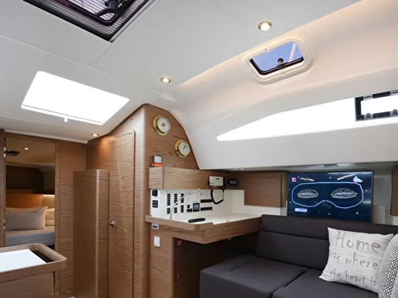 Salon of Mojito, a Elan Impression 50 sailboat at Zadar, Croatia