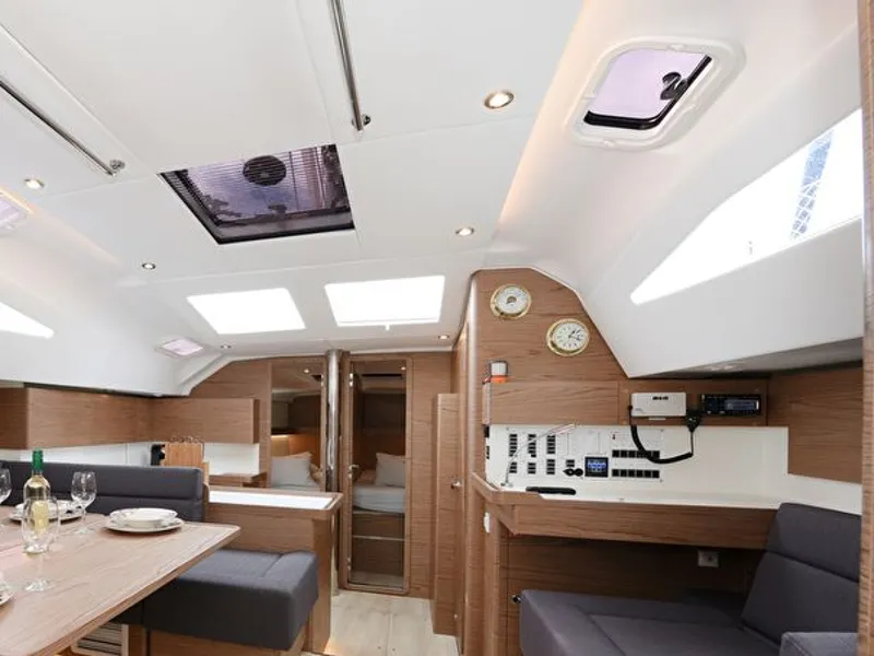Salon of Mojito, a Elan Impression 50 sailboat at Zadar, Croatia