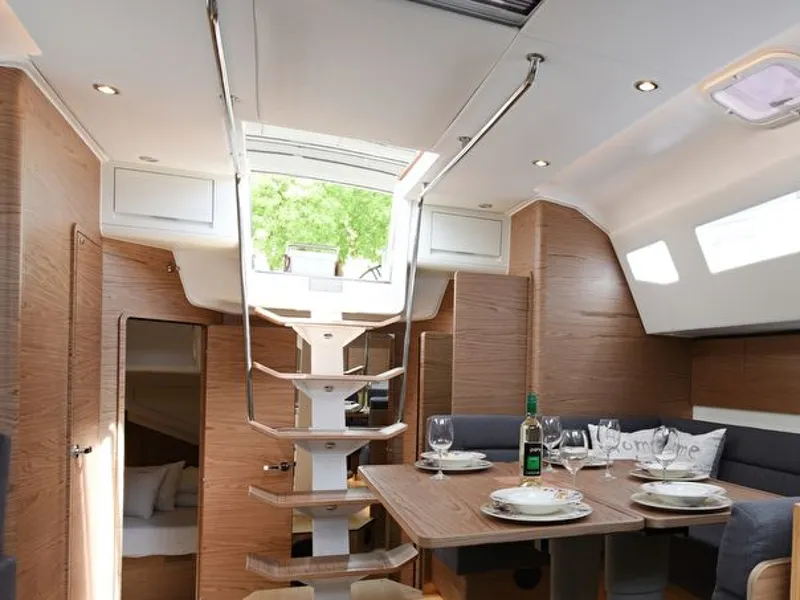 Salon of Mojito, a Elan Impression 50 sailboat at Zadar, Croatia