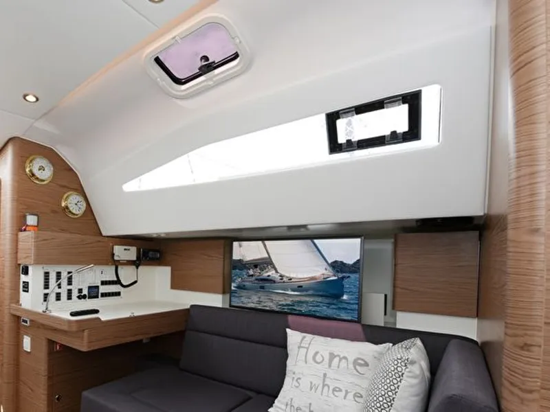 Salon of Mojito, a Elan Impression 50 sailboat at Zadar, Croatia