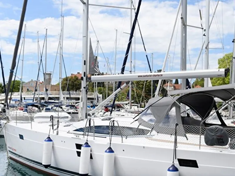 Exterior view of Mojito, a Elan Impression 50 sailboat at Zadar, Croatia