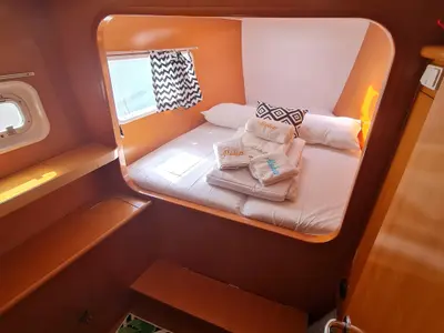Cabin on Aloha, a Lagoon 410 S2 catamaran at Fethiye, Turkey