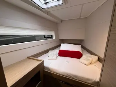 Cabin on BALACOBACO, a Lagoon 40 catamaran at Paraty, Brazil
