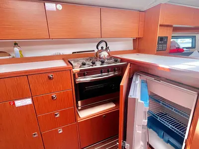 Galley of ARYA, a Bavaria C38 sailboat at Općina Sukošan, Croatia