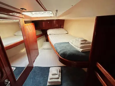 Cabin on Alexandros II, a Ocean Star 56.1 sailboat at Athens, Greece