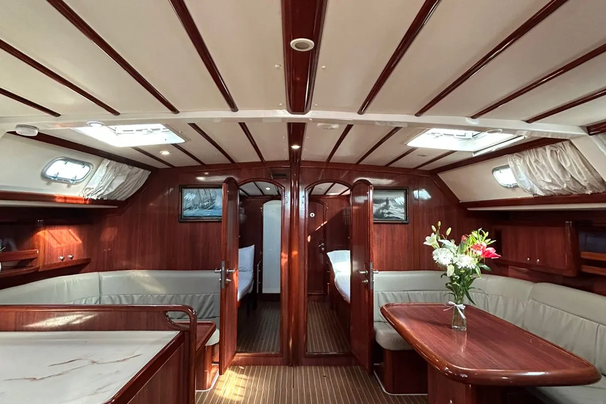 Salon of Alexandros II, a Ocean Star 56.1 sailboat at Athens, Greece