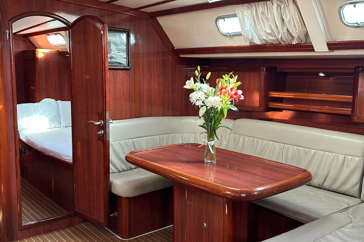 Salon of Alexandros II, a Ocean Star 56.1 sailboat at Athens, Greece