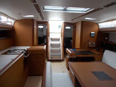 Galley of Bianca Lady Gio, a Jeanneau Sun Odyssey 519 sailboat at Castellammare di Stabia, Italy