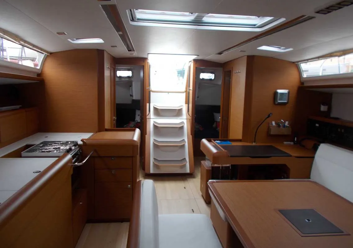 Galley of Bianca Lady Gio, a Jeanneau Sun Odyssey 519 sailboat at Castellammare di Stabia, Italy